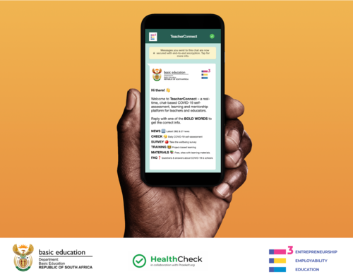 Pretoria, (September, 08, 2020): The Department of Basic Education and E³ have launched the COVID-19 digital pre-screening, risk assessment and mapping tool HealthCheck on the newly launched platform TeacherConnect.